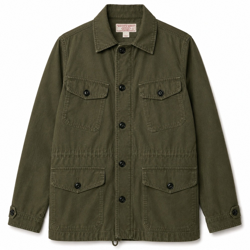 Wallace & Barnes Jacket Mens Small European Combat Military Chore Canvas Coat